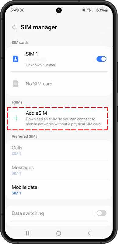 3. Add eSIM